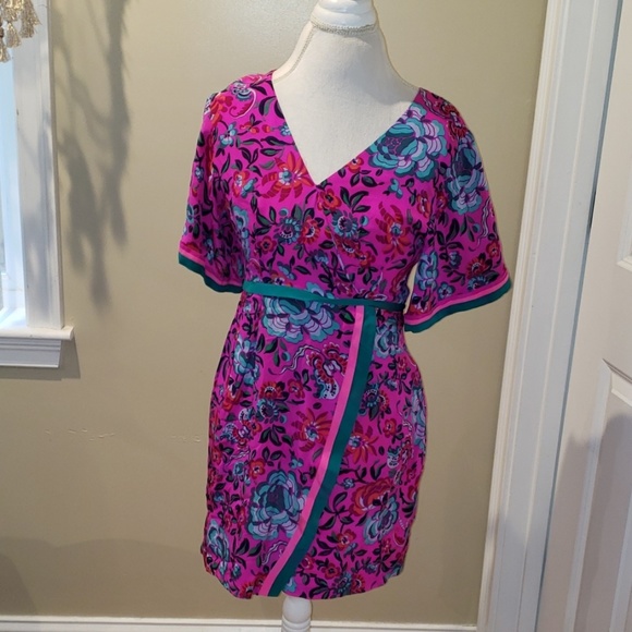 NANETTE LEPORE floral faux wrap dress size 4 - Picture 2 of 5